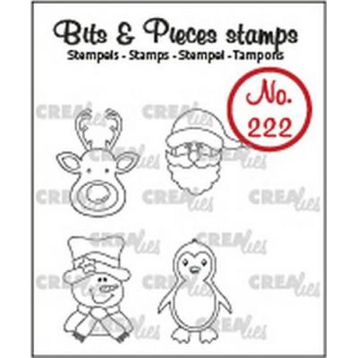 Crealies Clear Stamps - Mini-Rentier, Weihnachtsmann, Pinguin no.222